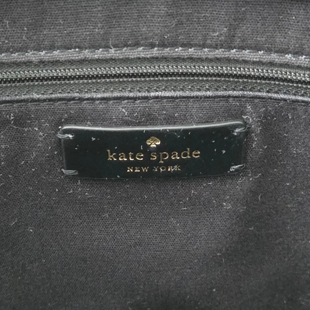 Kate Spade New‎ York Ella Black Pebbled Leather Double Handles Zipper Tote Bag